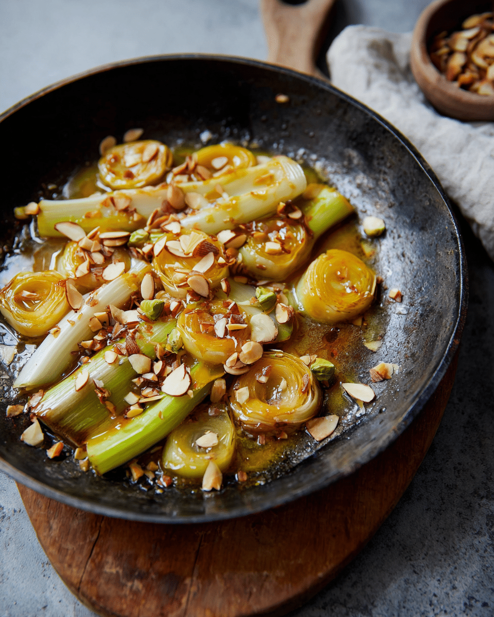 Honey Mustard Marinated Leeks