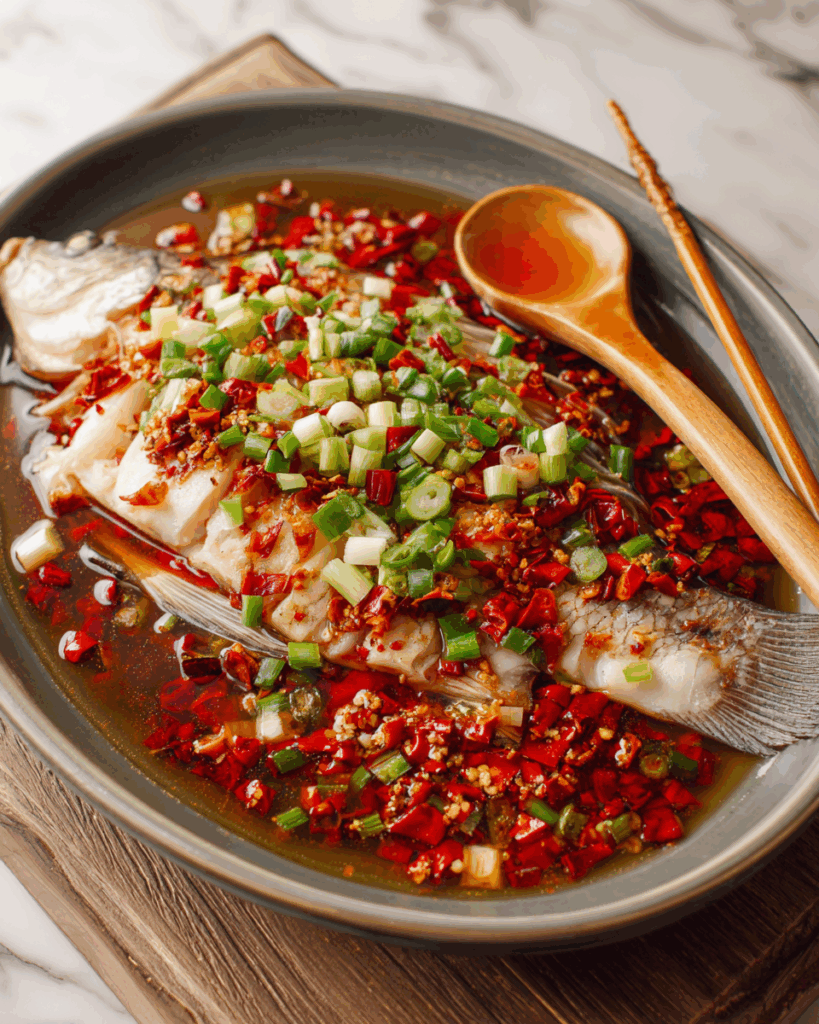Hunan-Style Steamed Whole Tilapia with Silken Tofu
