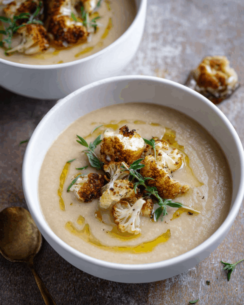 Dairy-Free Roasted Cauliflower Soup