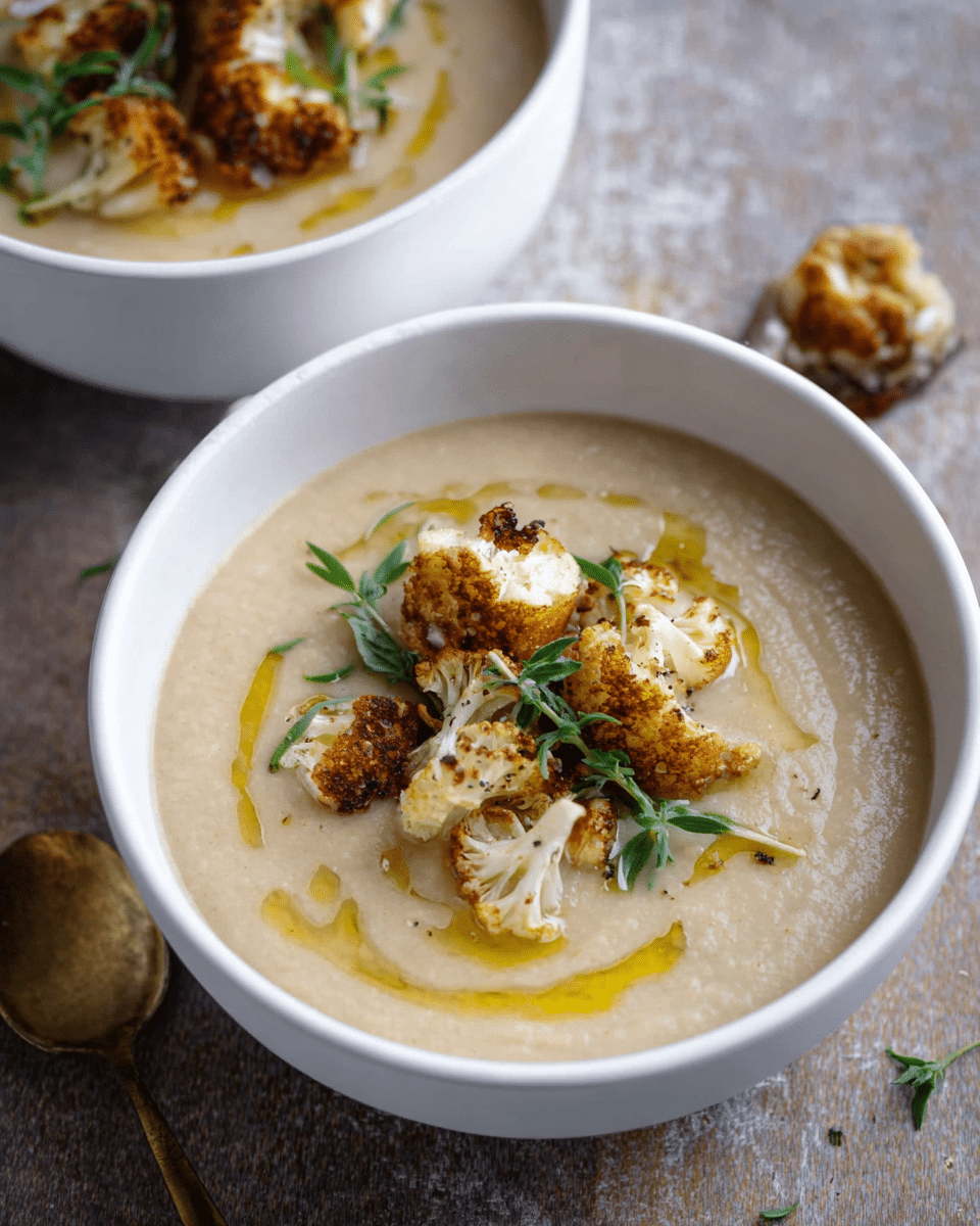 Dairy-Free Roasted Cauliflower Soup