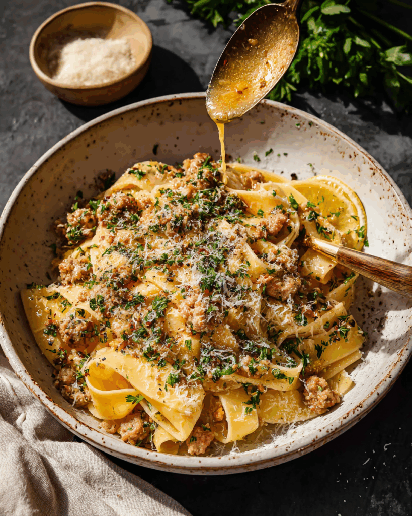 Saucy Sausage & Lemon Pasta