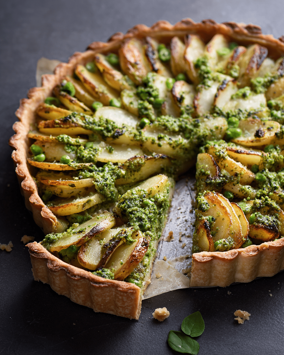 Rustic Potato Tart with Mint-Pea Pesto