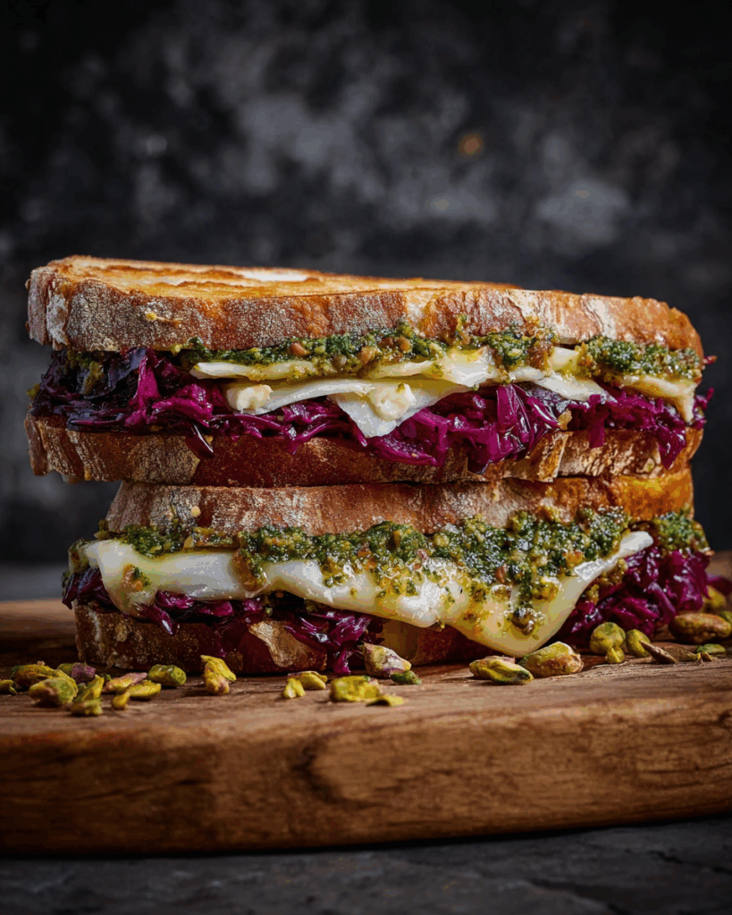 Creamy Brie & Cranberry Pistachio Pesto Sandwich