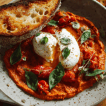 rispy Fried Burrata over Romesco Sauce