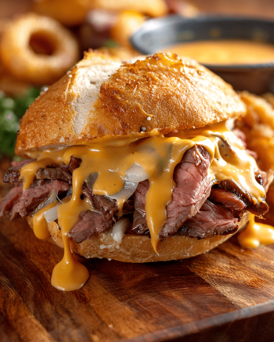 Roast Beef Sandwich with Cheddar Sauce