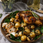 Tarragon-Vermouth Roast Chicken & Smashed Potato Salad