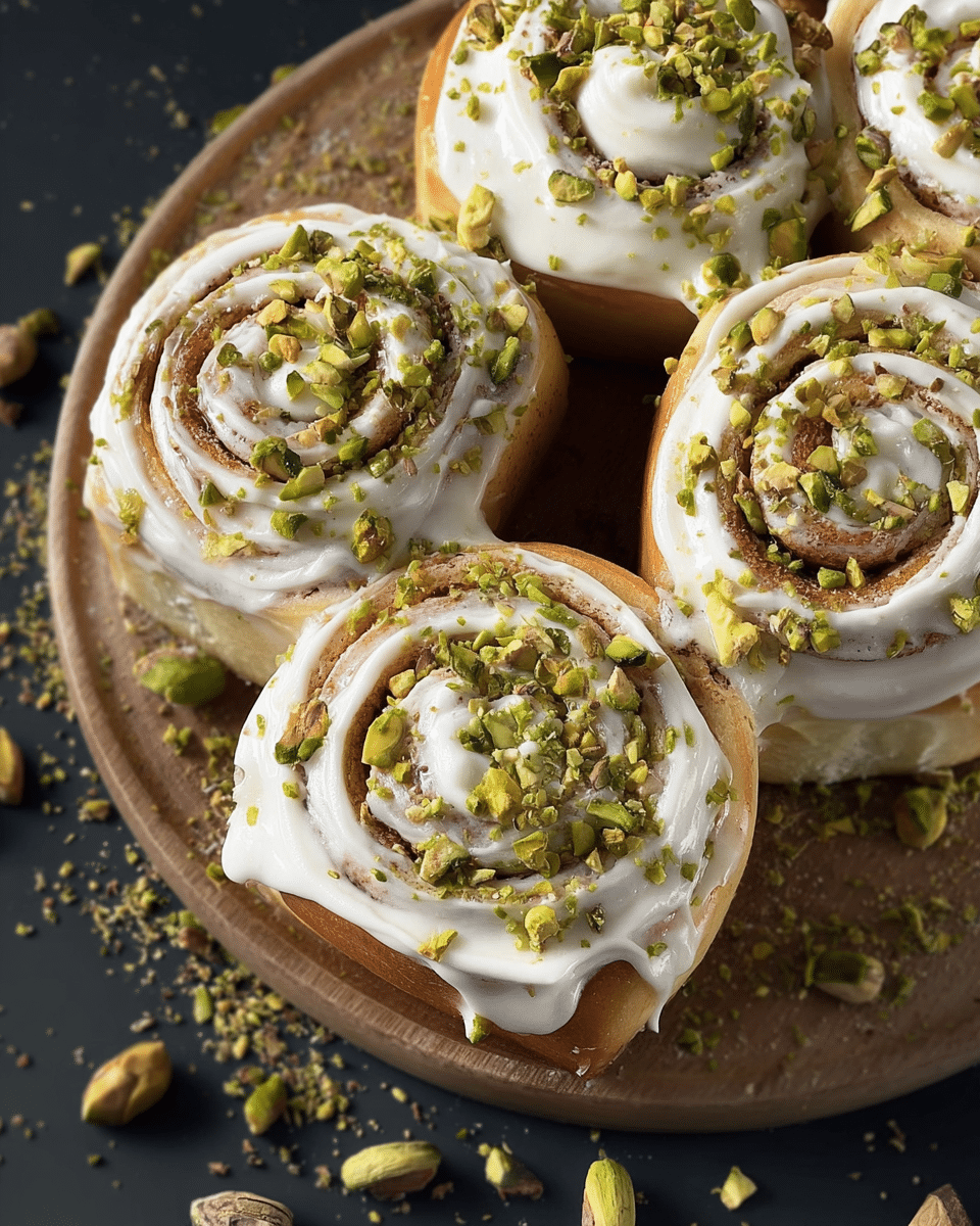 Pistachio Rolls with Cream Cheese Frosting