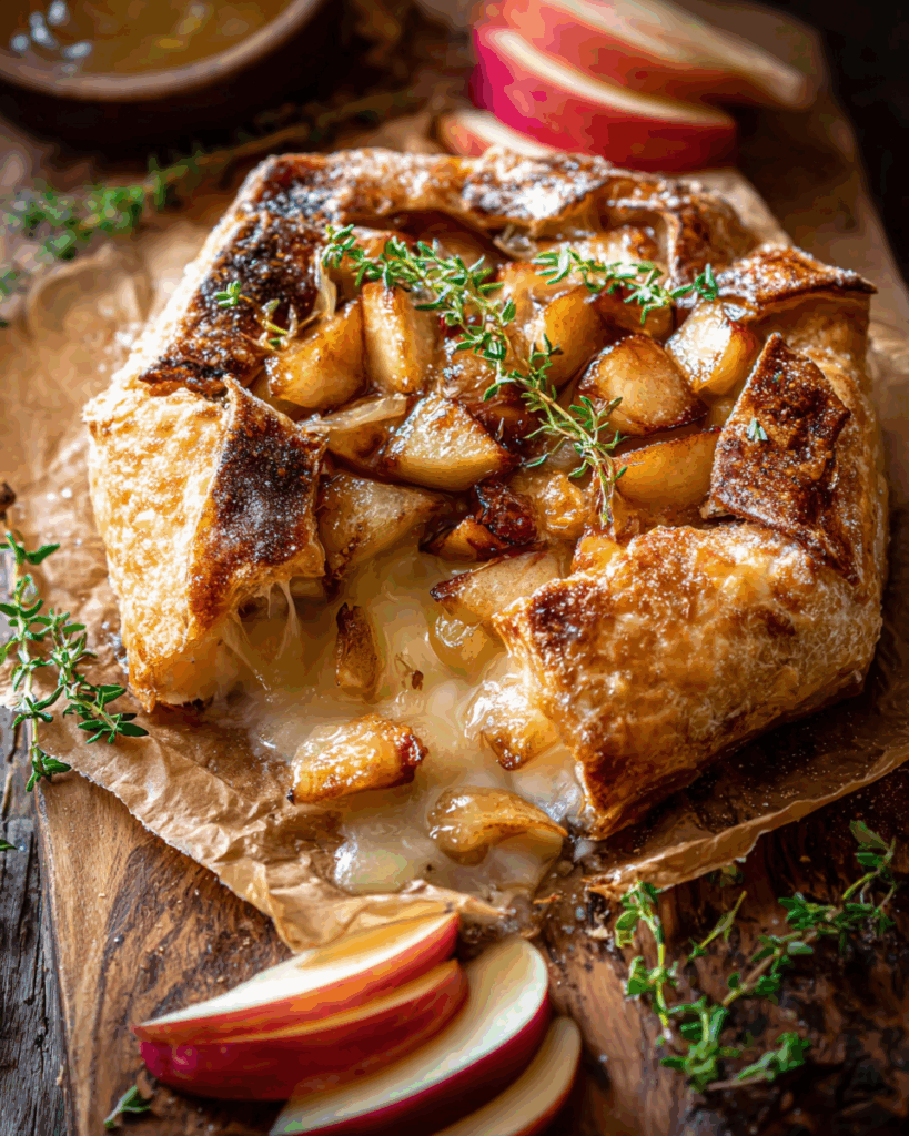 Buttery Pastry-Wrapped Brie with Maple-Roasted Apples