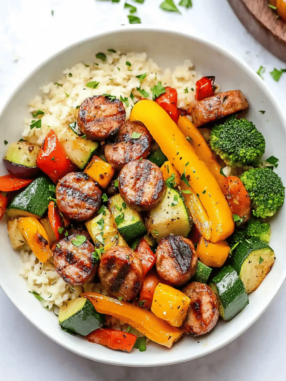 Air Fryer Chicken Sausage and Veggies