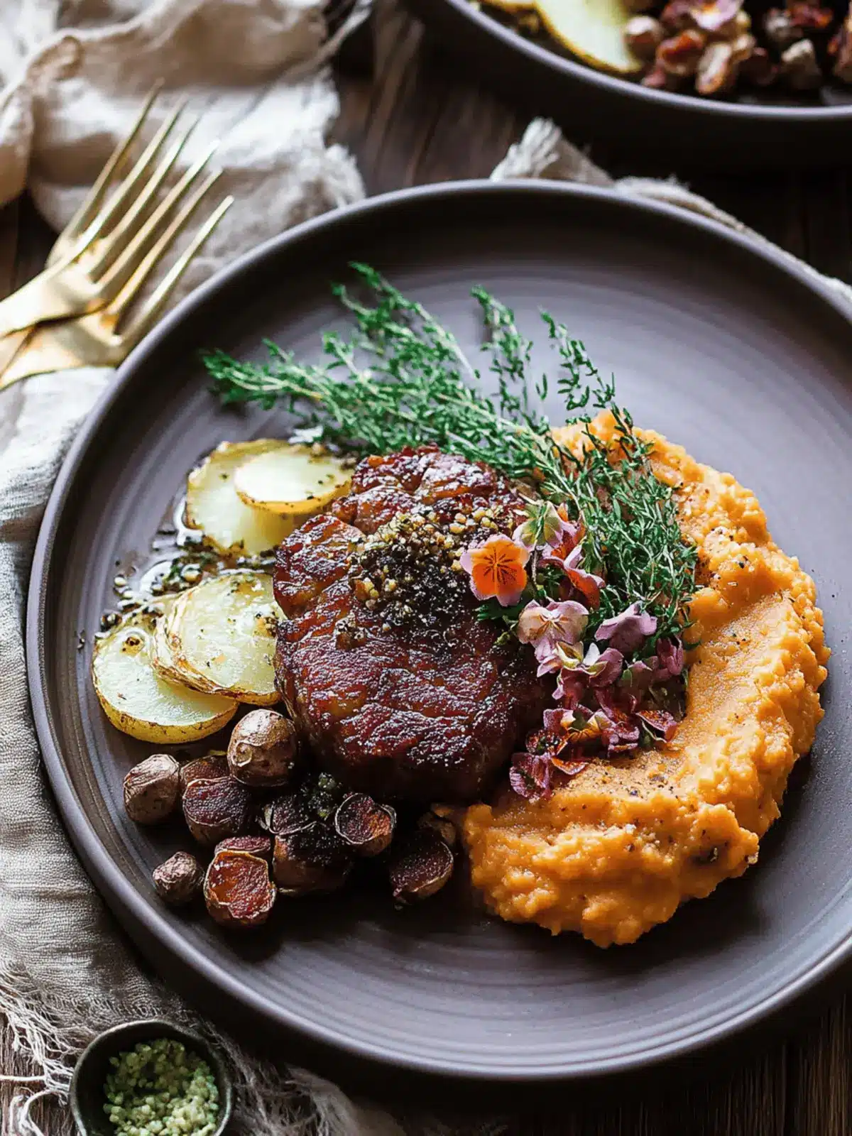 Steak de Chou-Fleur Vegan au Four & Purée de Patate Douce