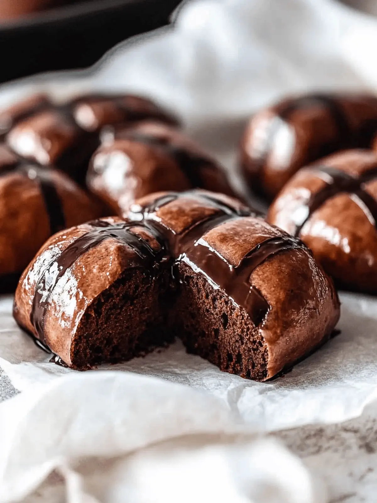 Brioche Chocolate Hot Cross Buns
