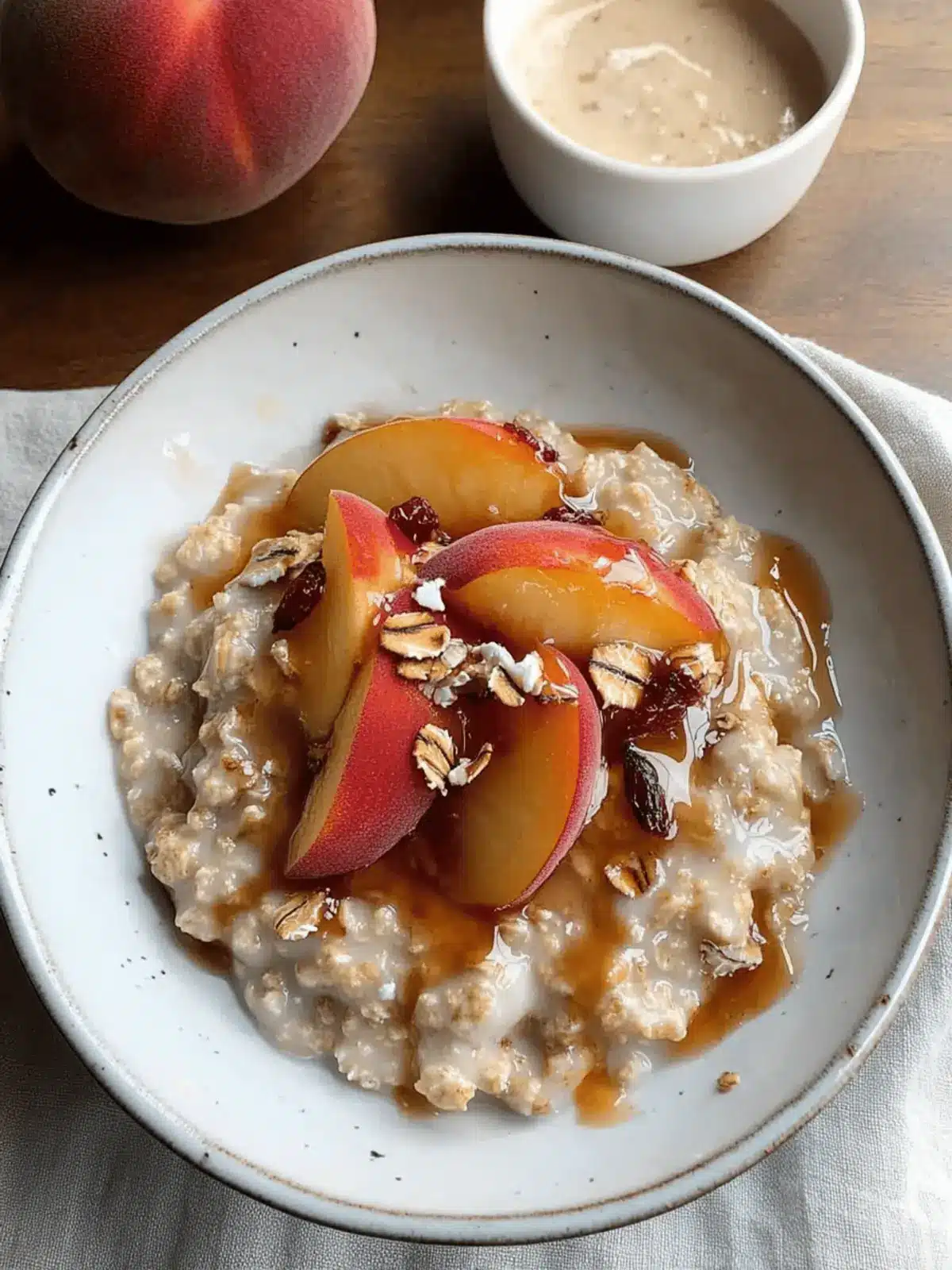 Nourishing and Creamy Peach Oatmeal