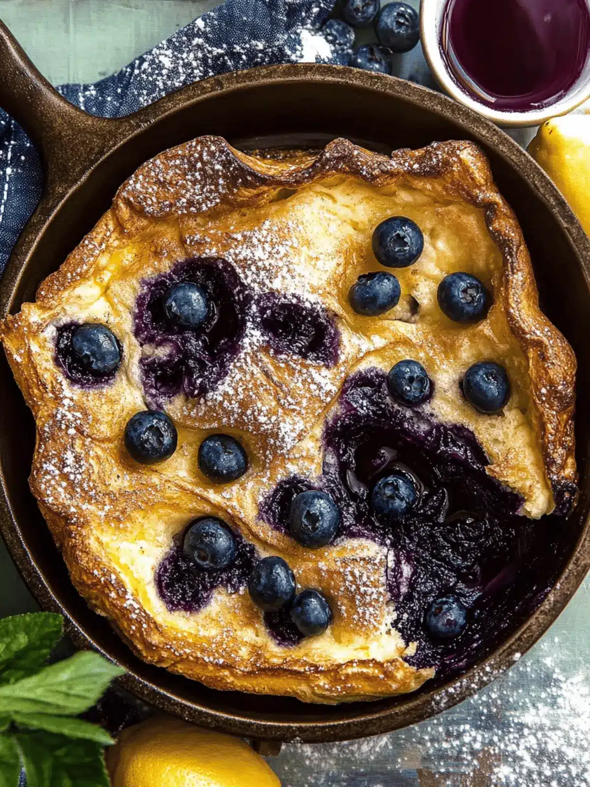 Blueberry Lemon Dutch Baby.