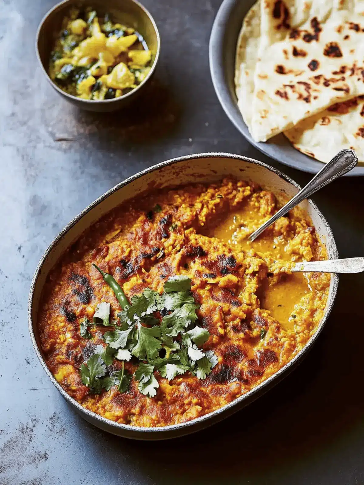 Traybake Lemon Dal with Pickled Green Chillies