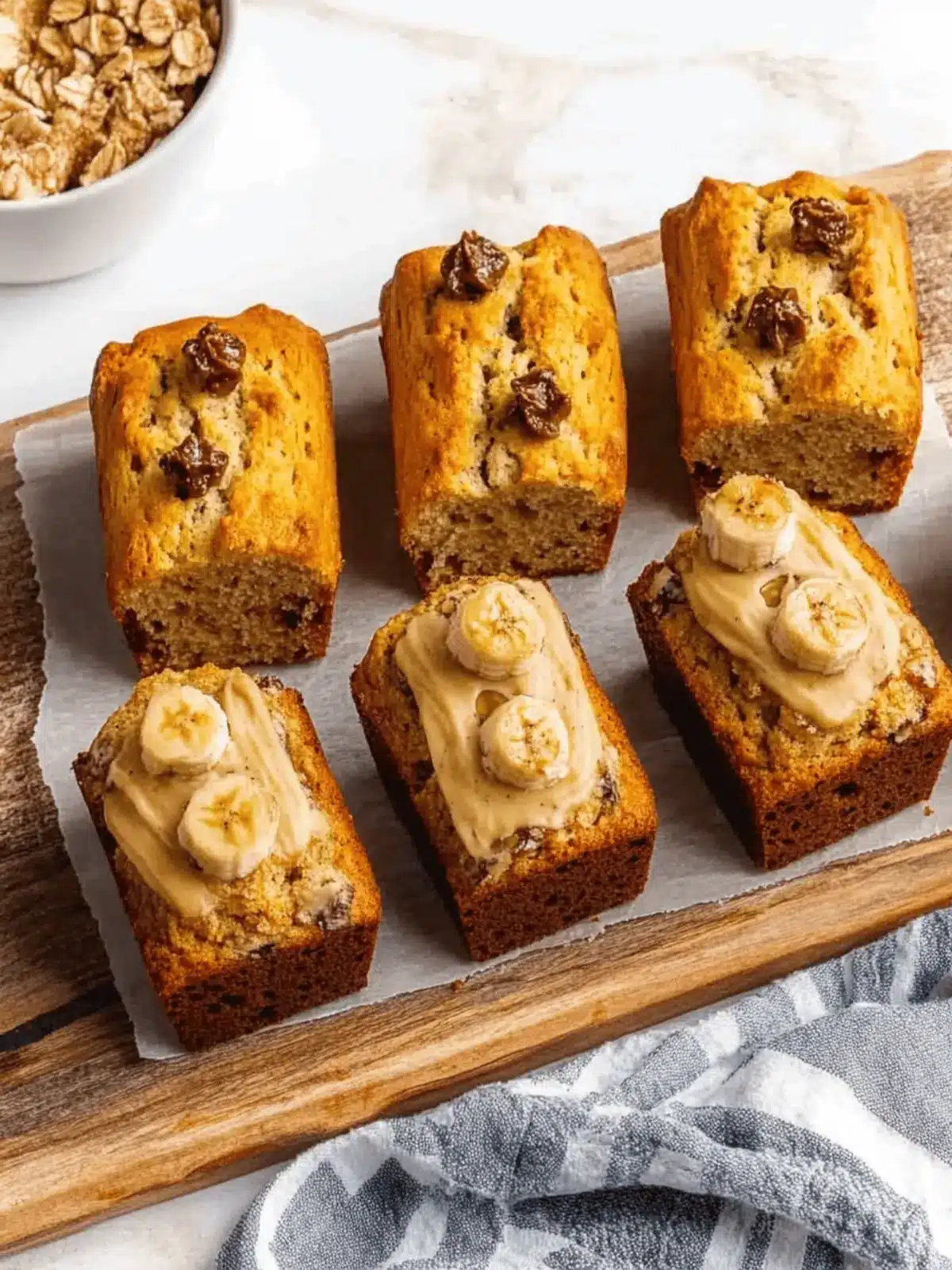 Mini Banana Bread Loaf Cakes