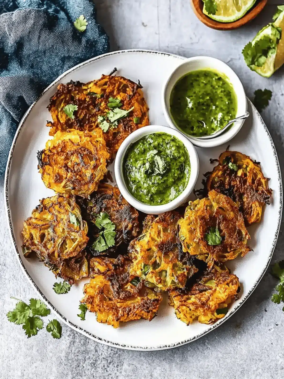 Onion Bhajis with Coriander Dip