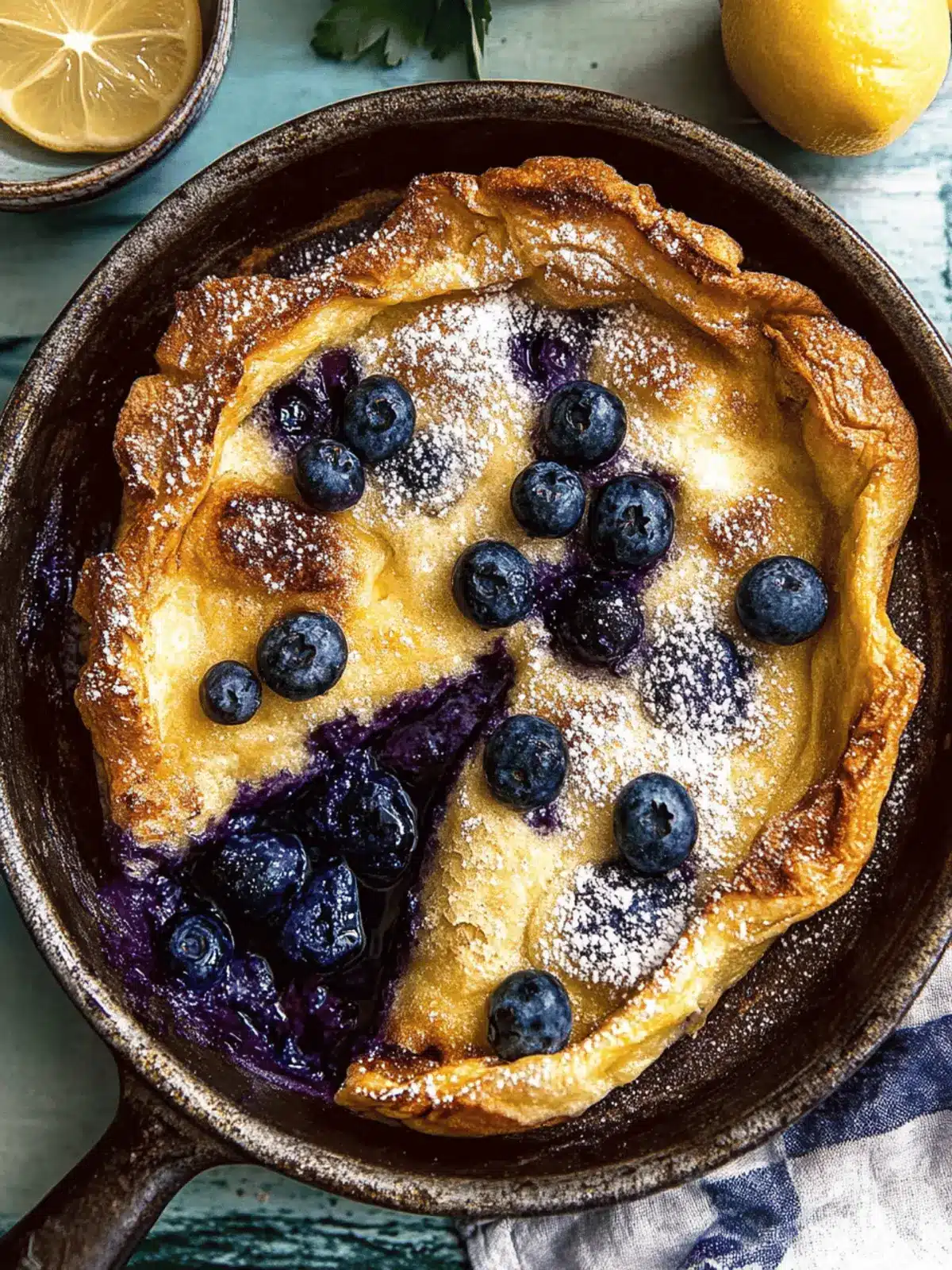 Blueberry Lemon Dutch Baby.