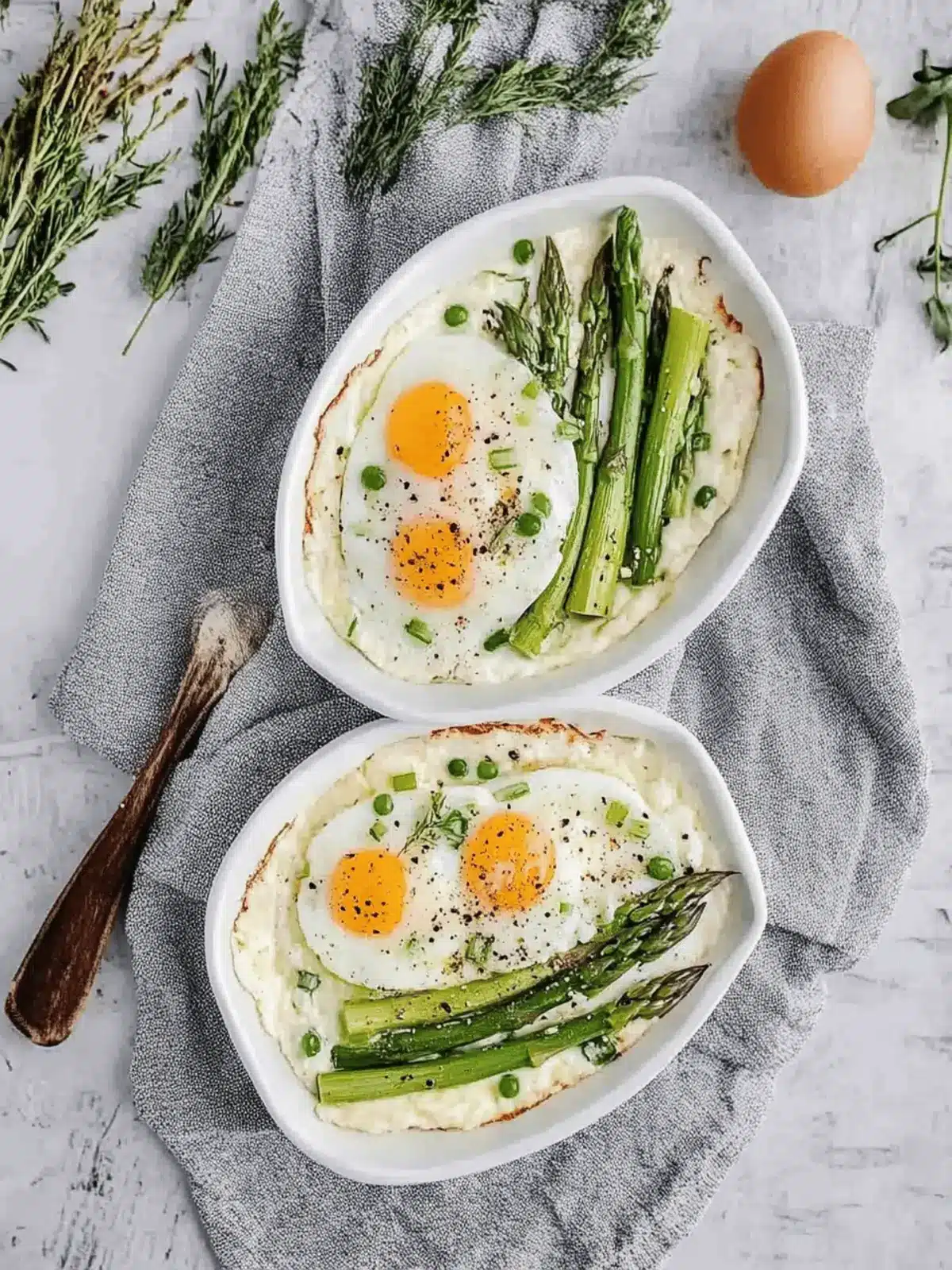 Shirred Eggs with Asparagus