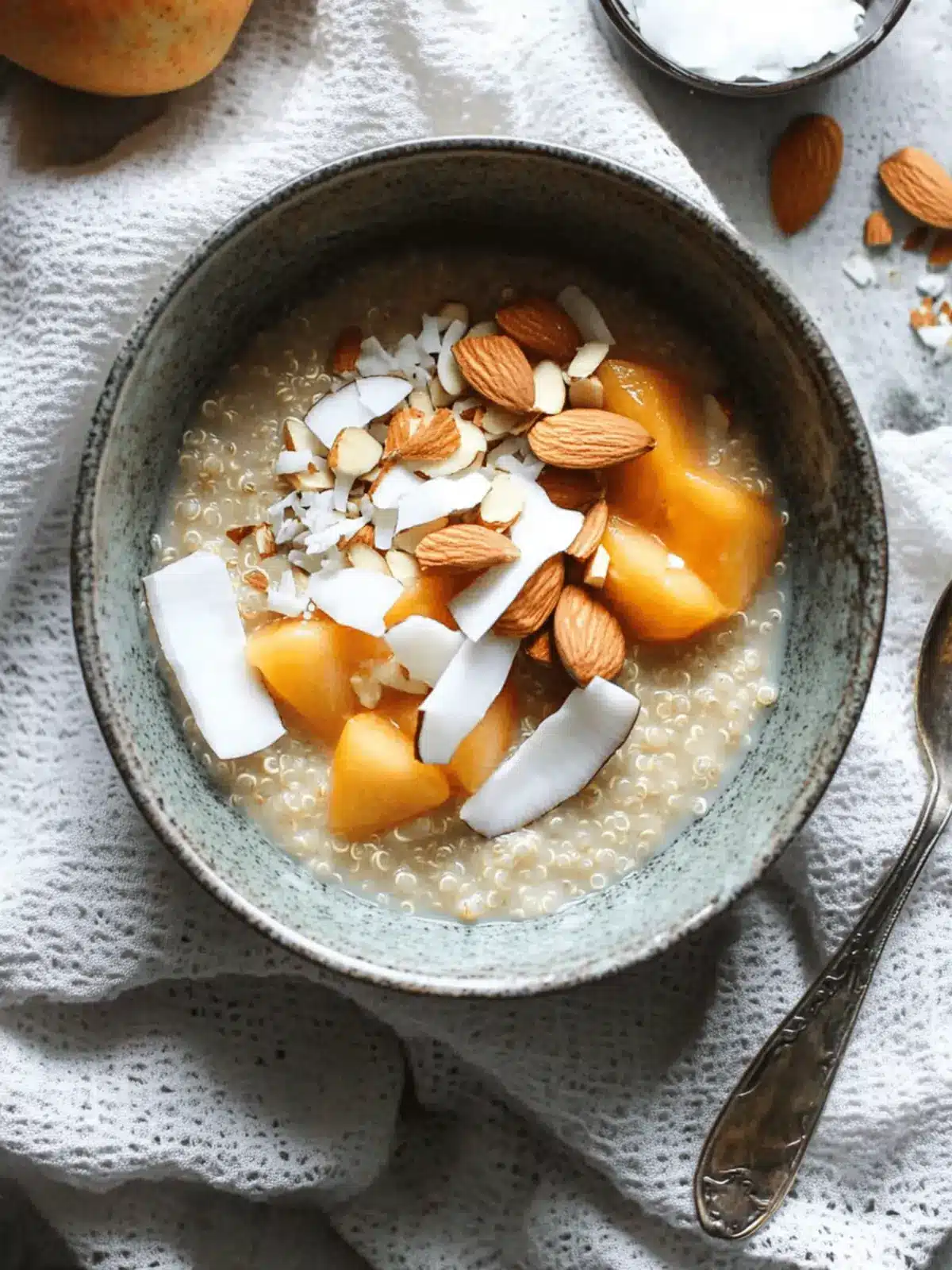 Quinoa Porridge with Persimmon, Almonds + Coconut