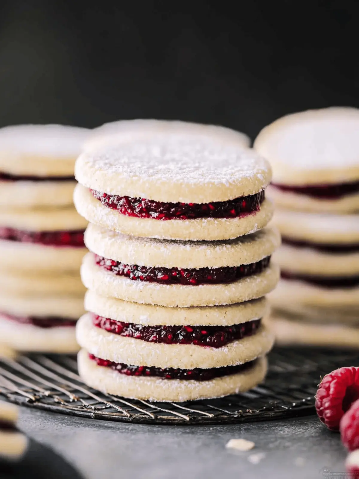 Raspberry Almond Sandwich Cookies