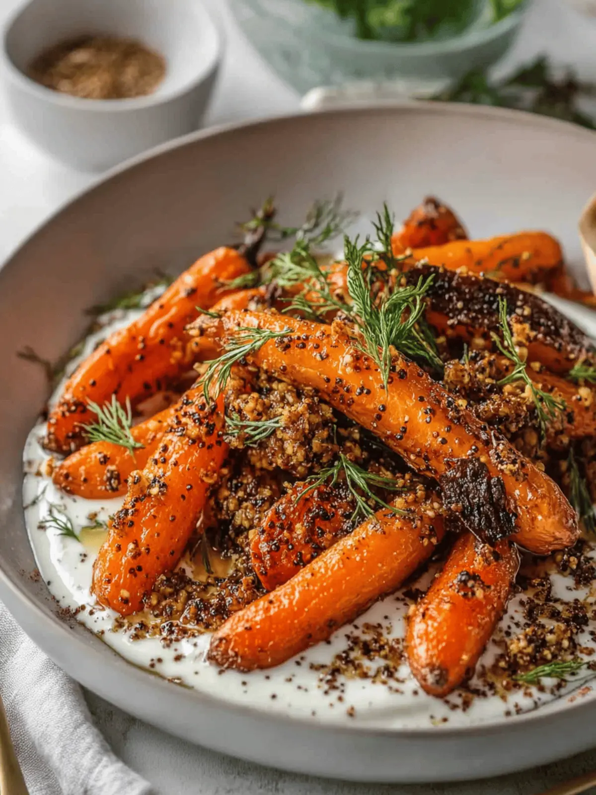 Sticky Roasted Carrots with Tahini Yoghurt