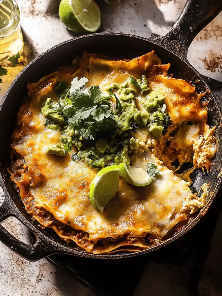 Easy Skillet Mexican Lasagna.
