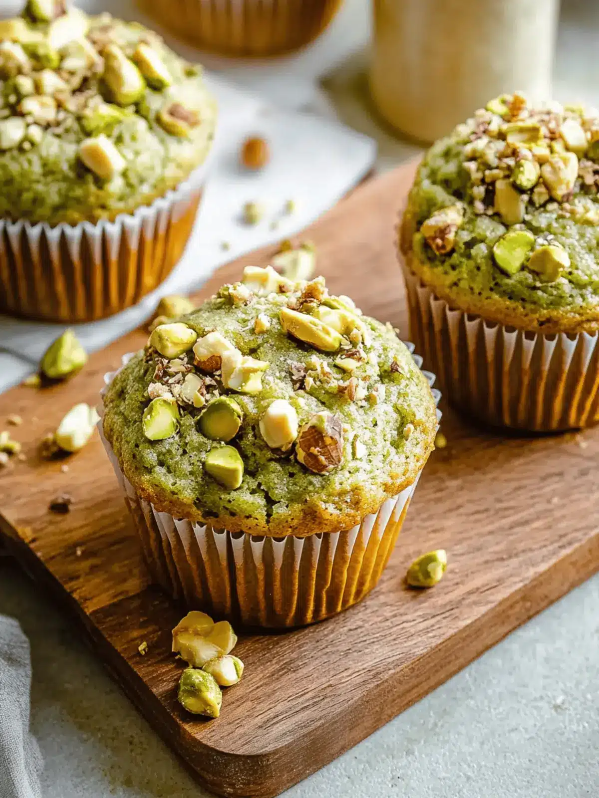 Pistachio Muffins With White Chocolate Chips