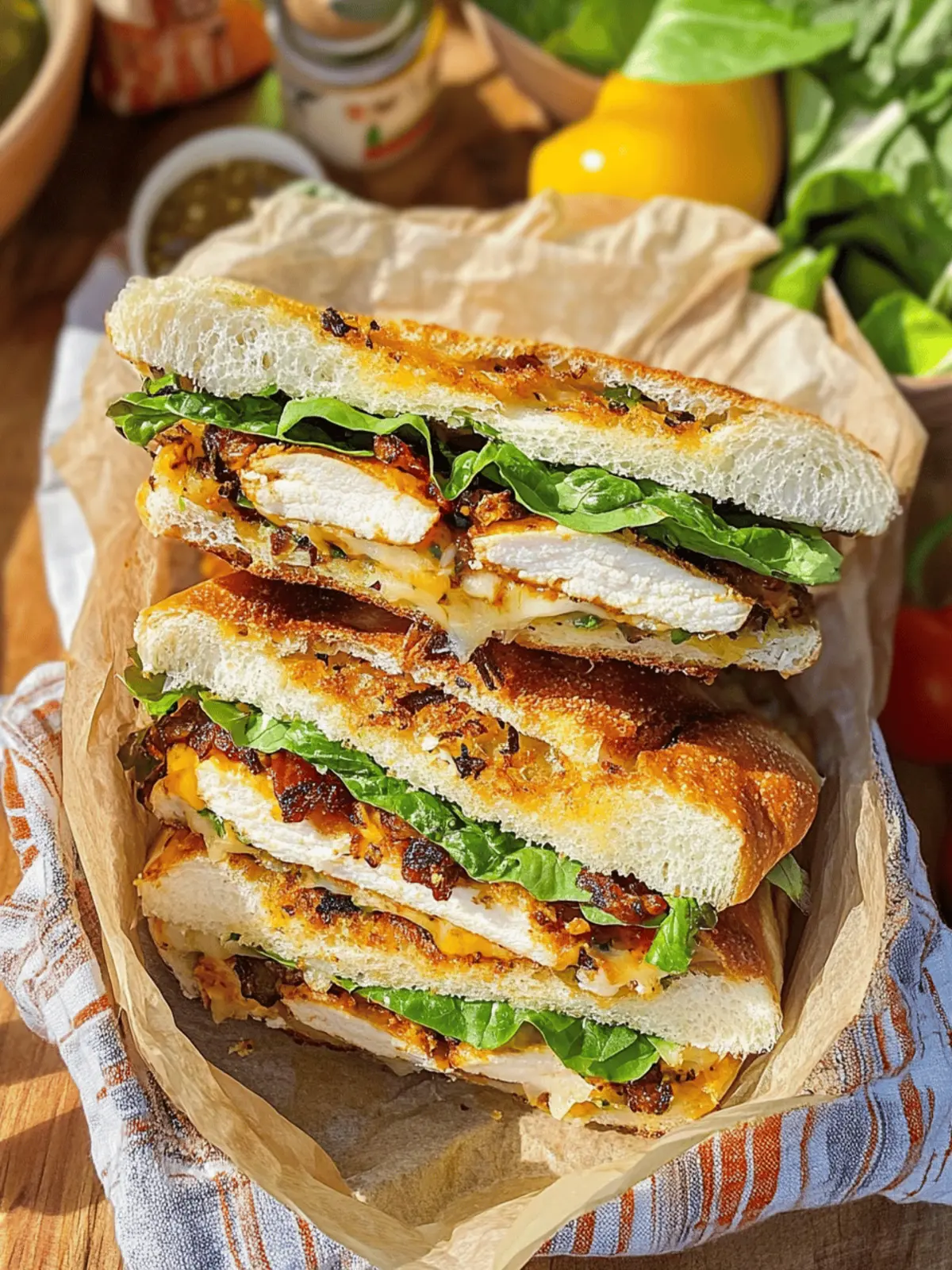 Crispy Chicken & Spicy Cheddar Focaccia Sandwich