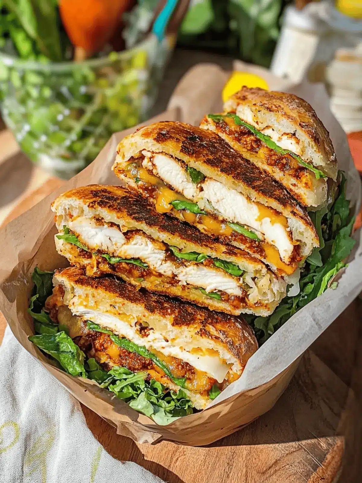 Crispy Chicken & Spicy Cheddar Focaccia Sandwich