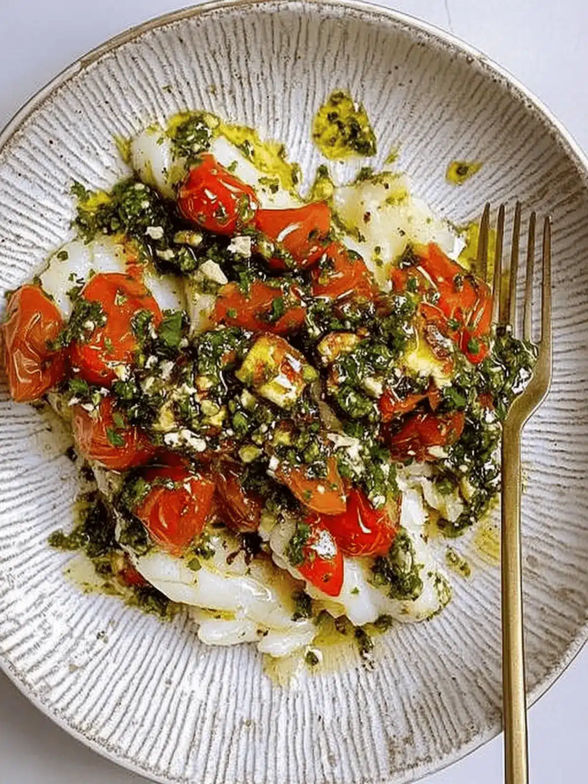 Charred Tomato Chimichurri Cod
