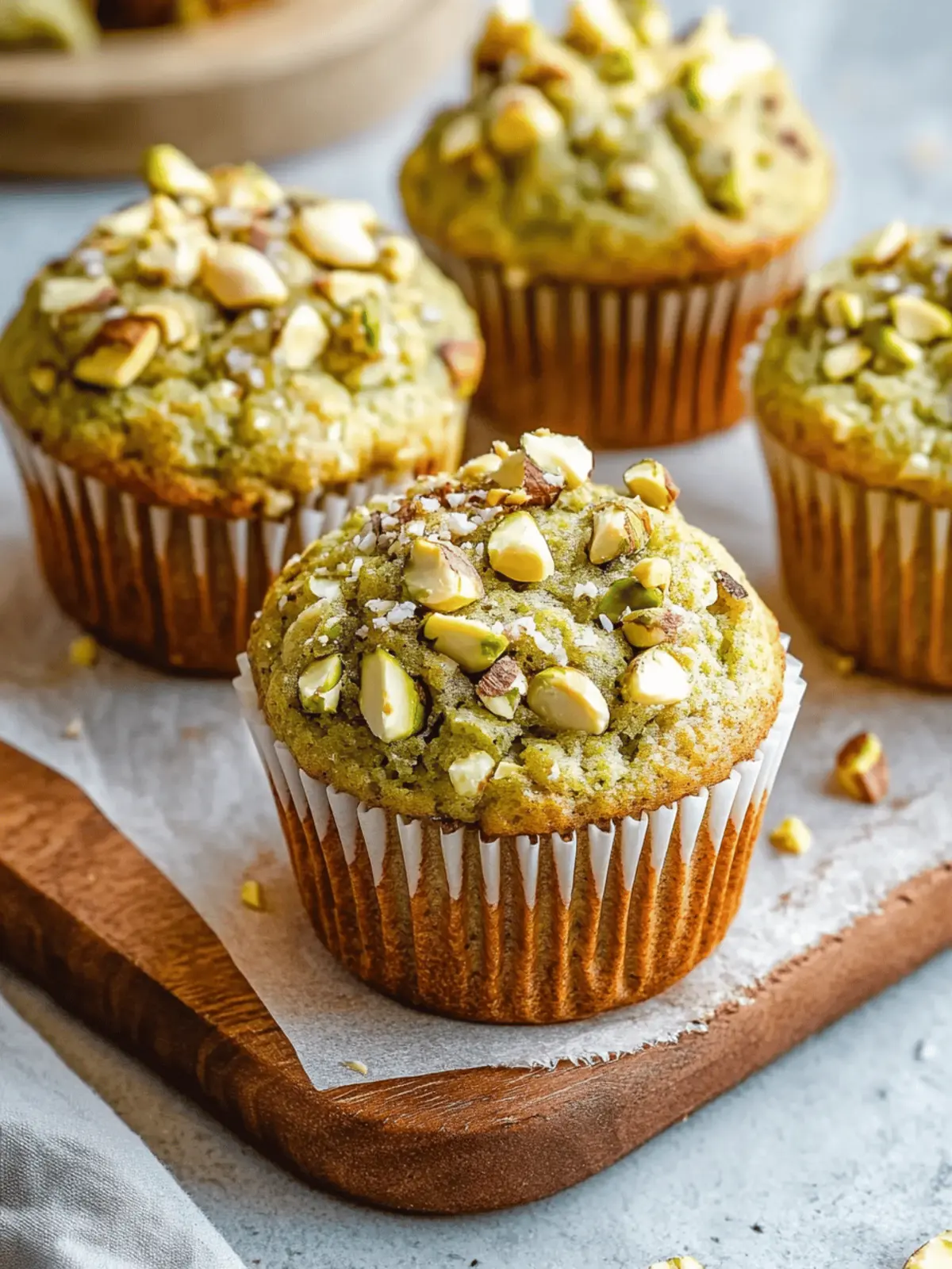 Pistachio Muffins With White Chocolate Chips