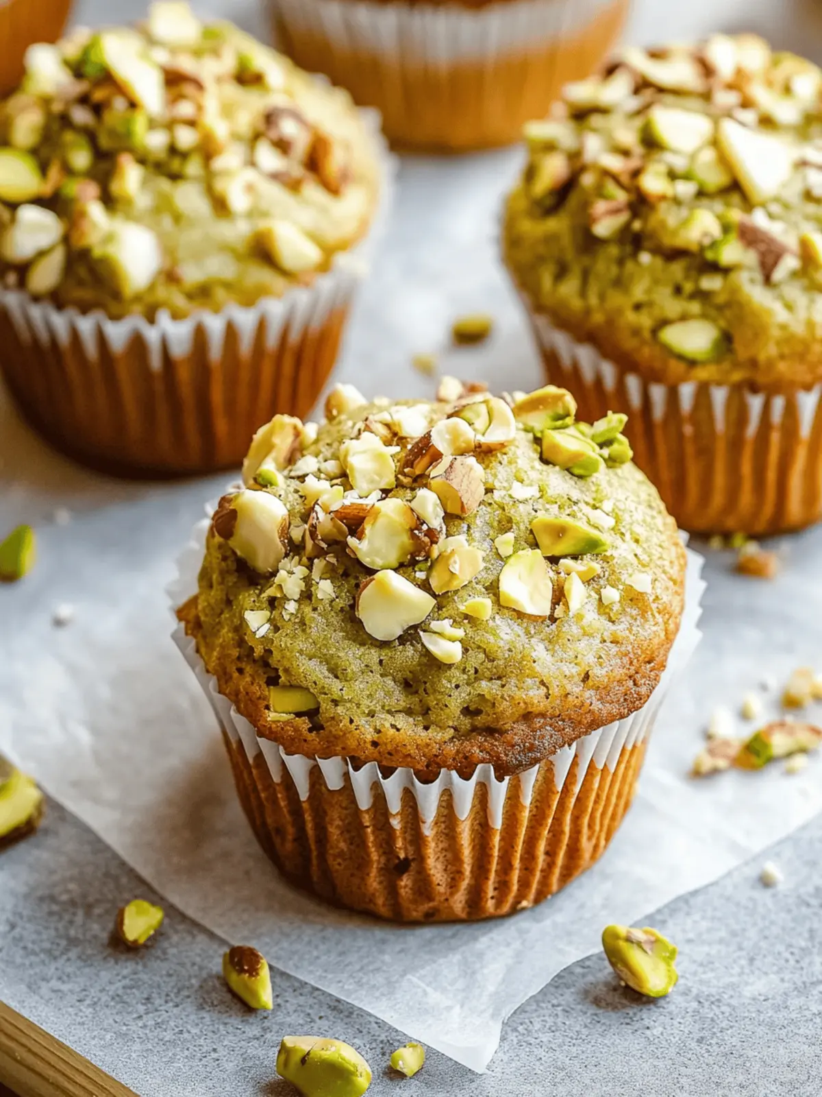 Pistachio Muffins With White Chocolate Chips