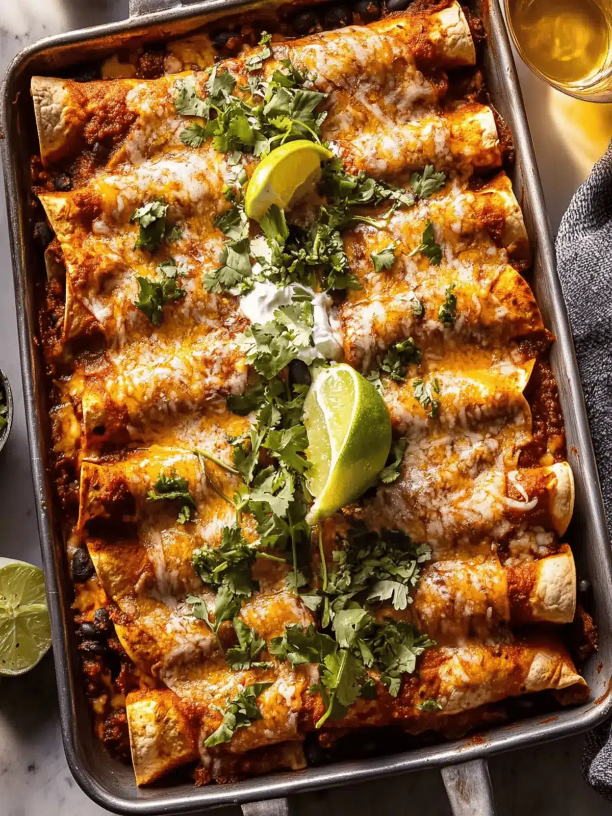 Crispy Black Bean Sweet Potato Enchiladas.