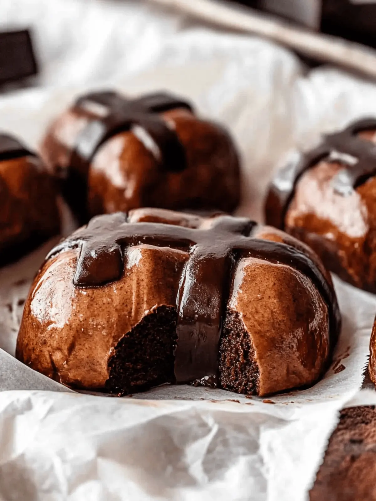 Brioche Chocolate Hot Cross Buns