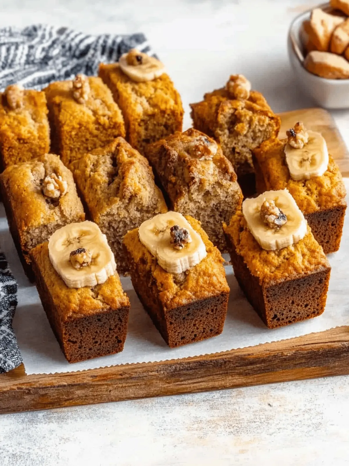Mini Banana Bread Loaf Cakes