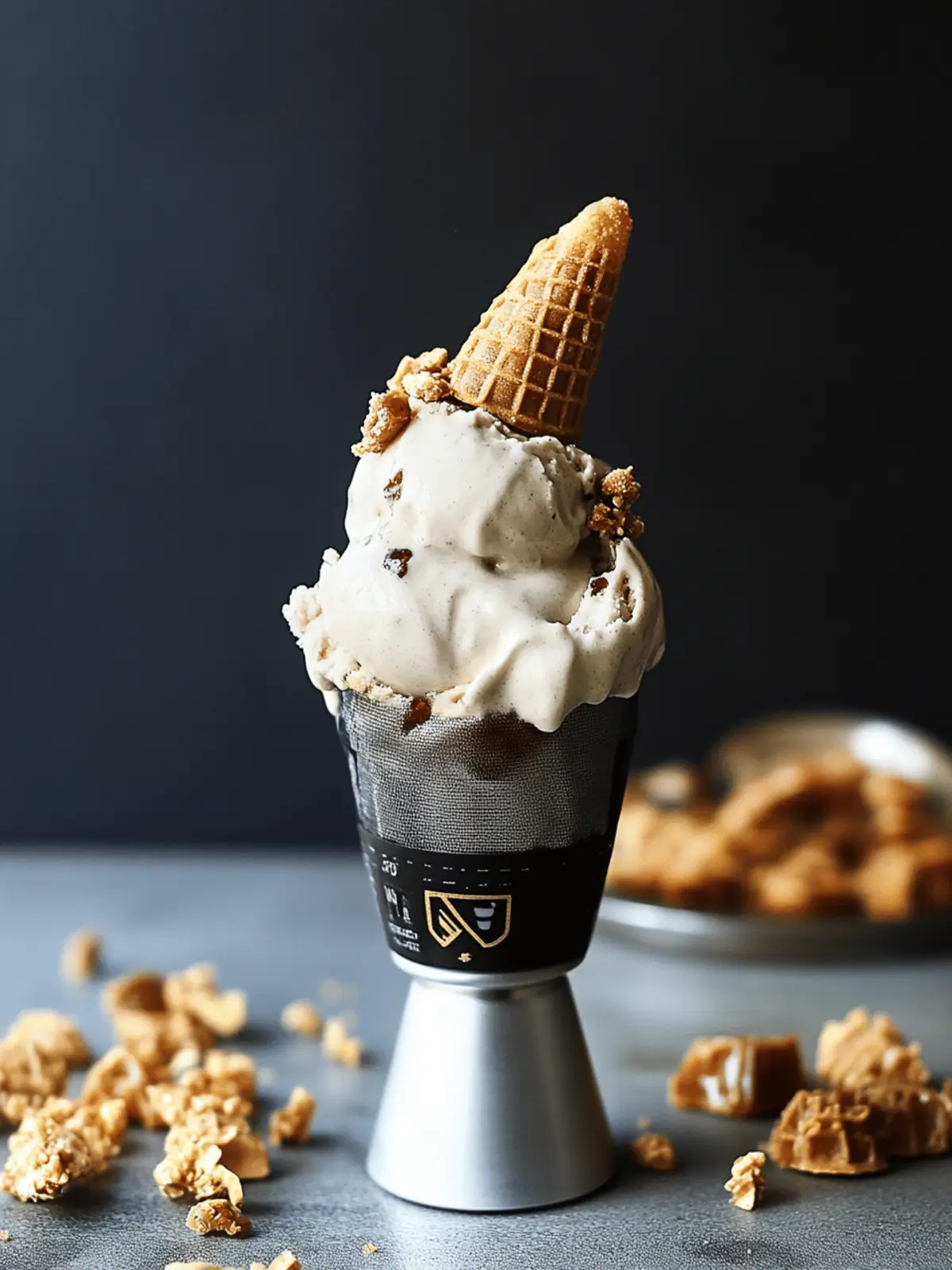 Milk Tea No-Churn Ice Cream with Coffee Honeycomb Crunchies