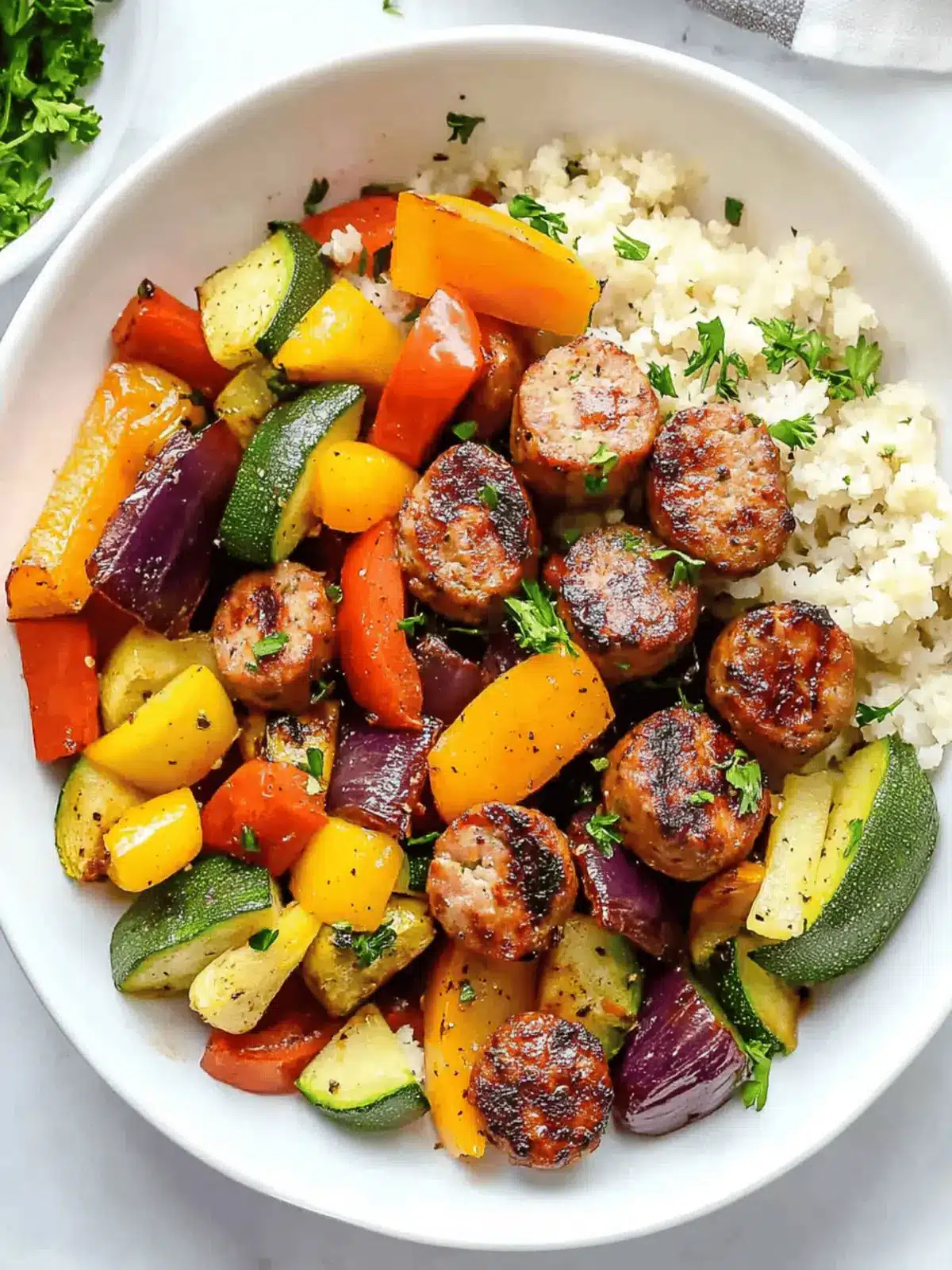 Air Fryer Chicken Sausage and Veggies