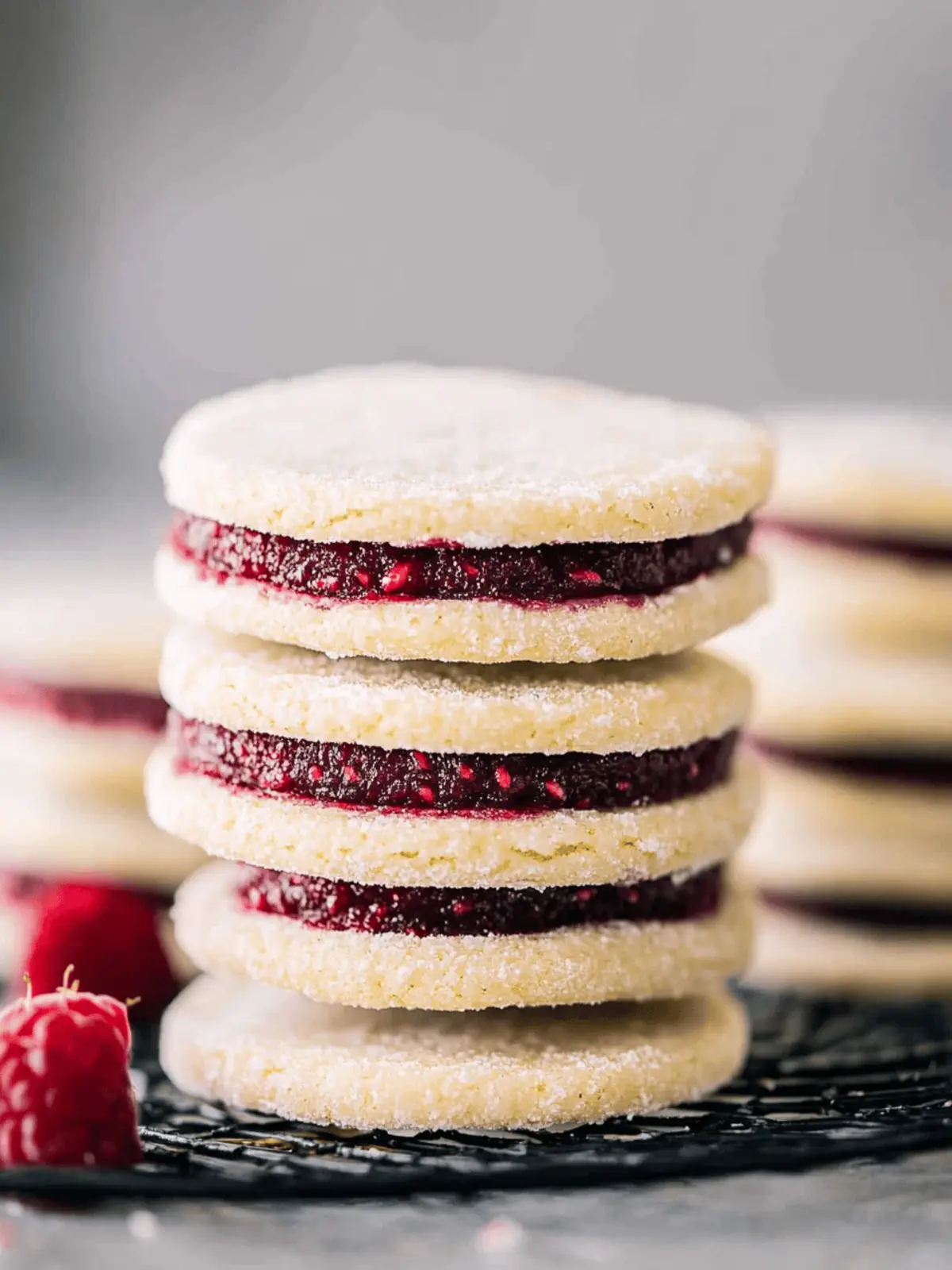Raspberry Almond Sandwich Cookies