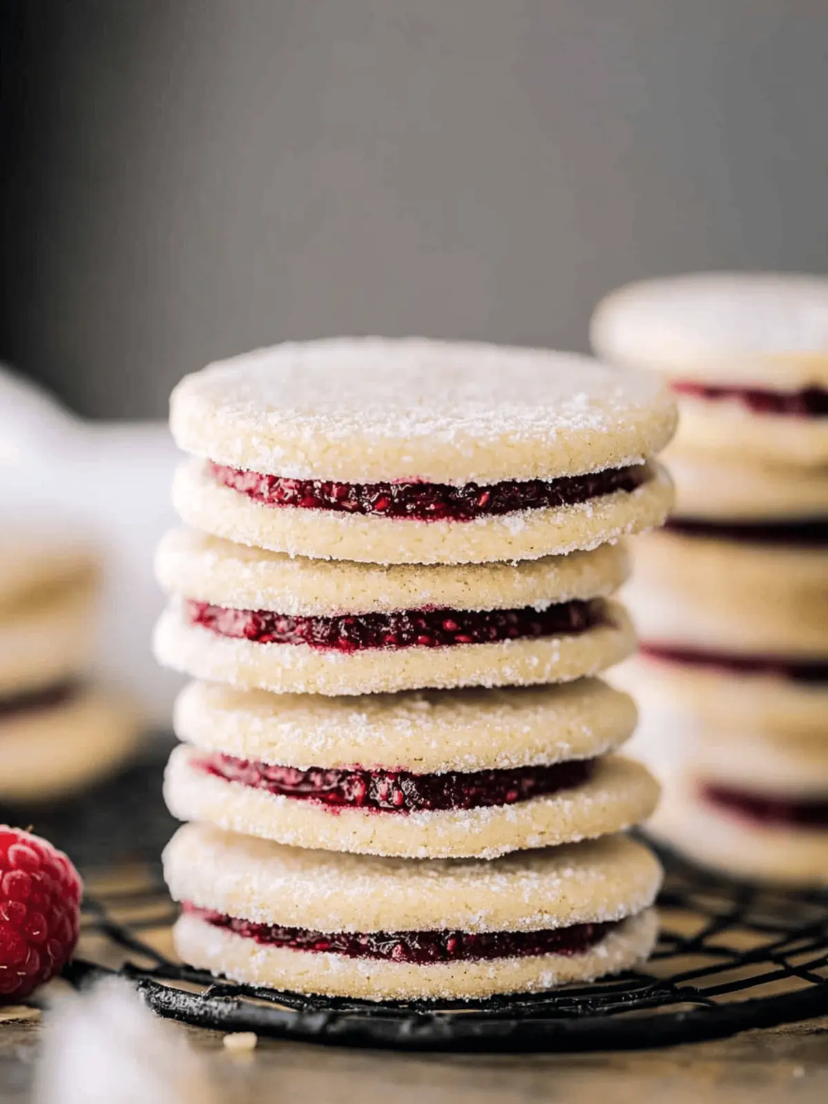 Raspberry Almond Sandwich Cookies