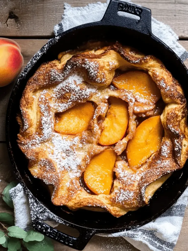 cinnamon sugar peach dutch baby