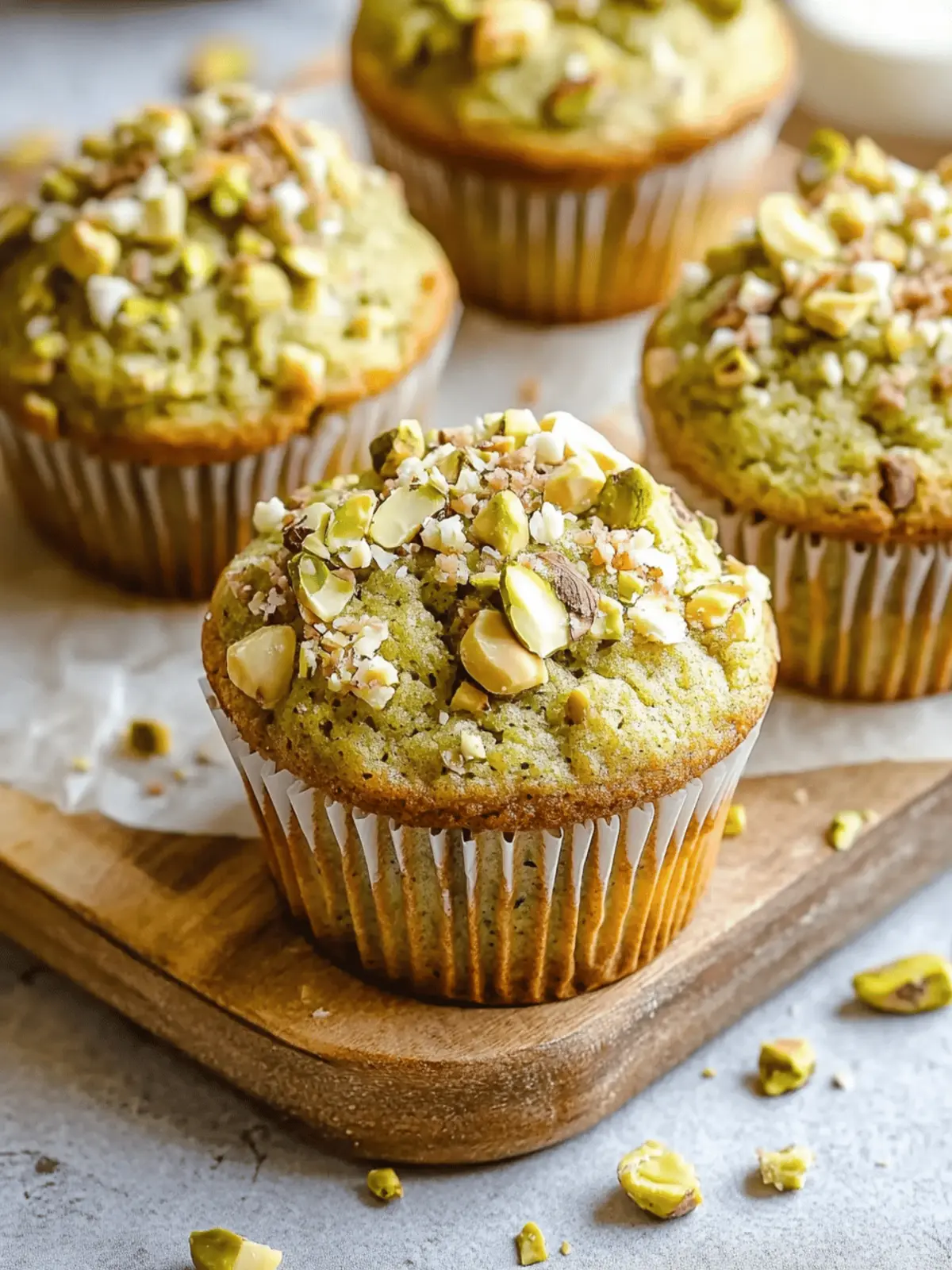 Pistachio Muffins With White Chocolate Chips