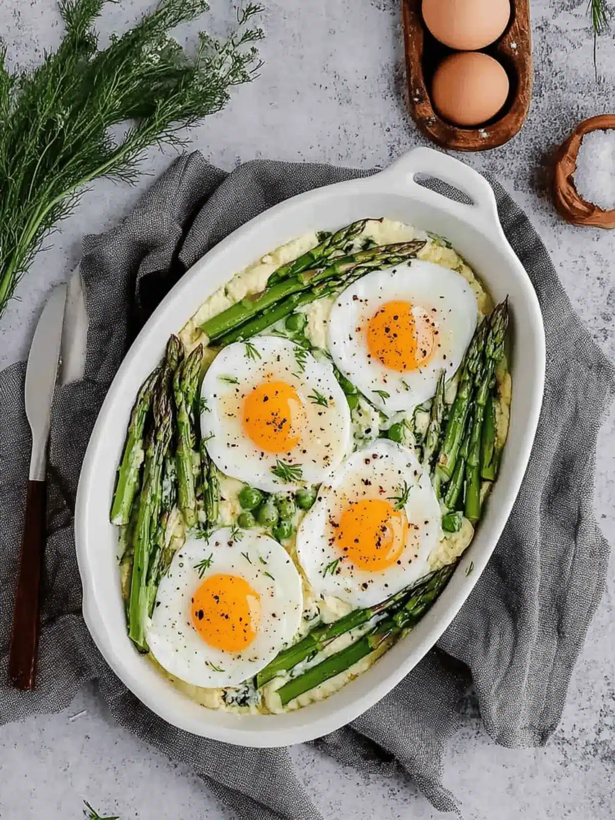 Shirred Eggs with Asparagus