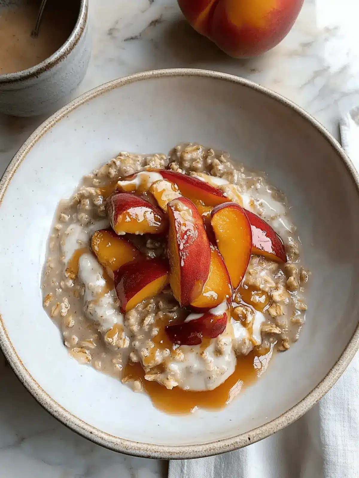 Nourishing and Creamy Peach Oatmeal