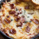 Hot Caramelized Onion Dip with Bacon and Gruyere