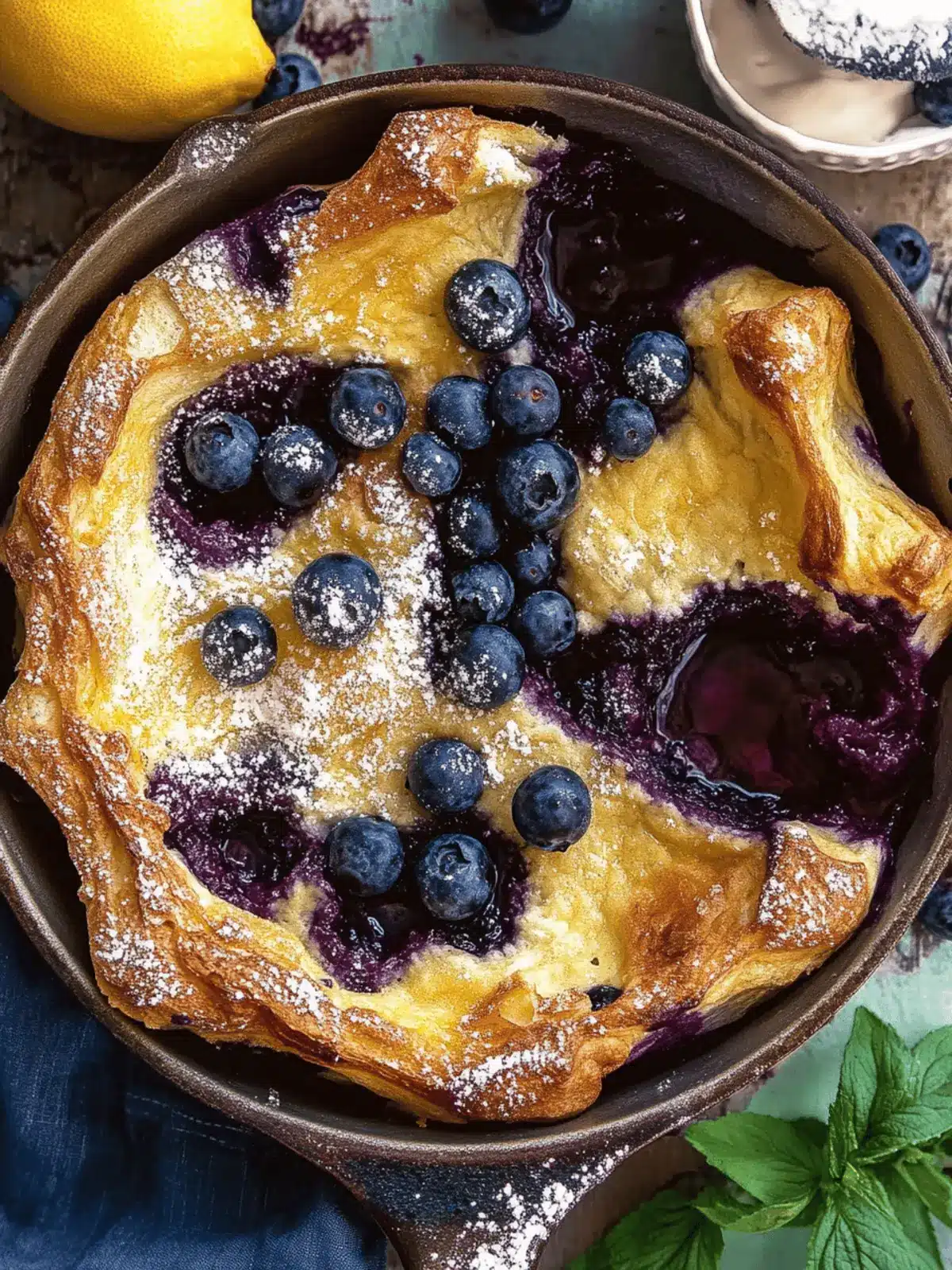 Blueberry Lemon Dutch Baby.