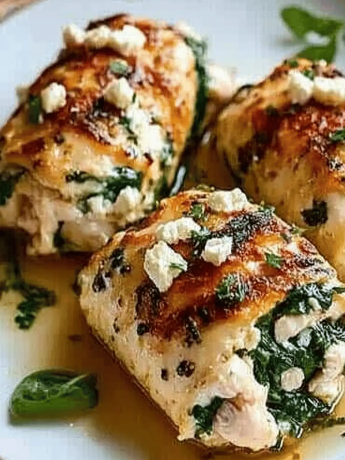 Spinach and Feta Chicken Rolls