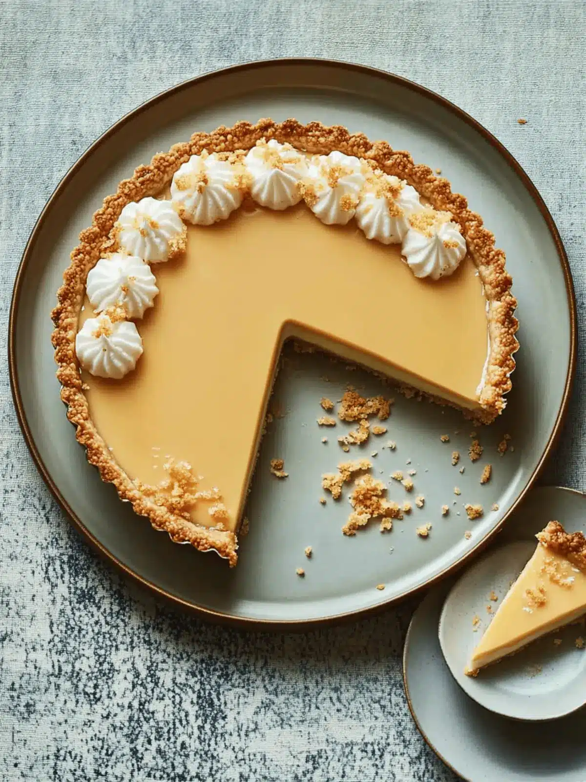 salted honey and sesame custard tart