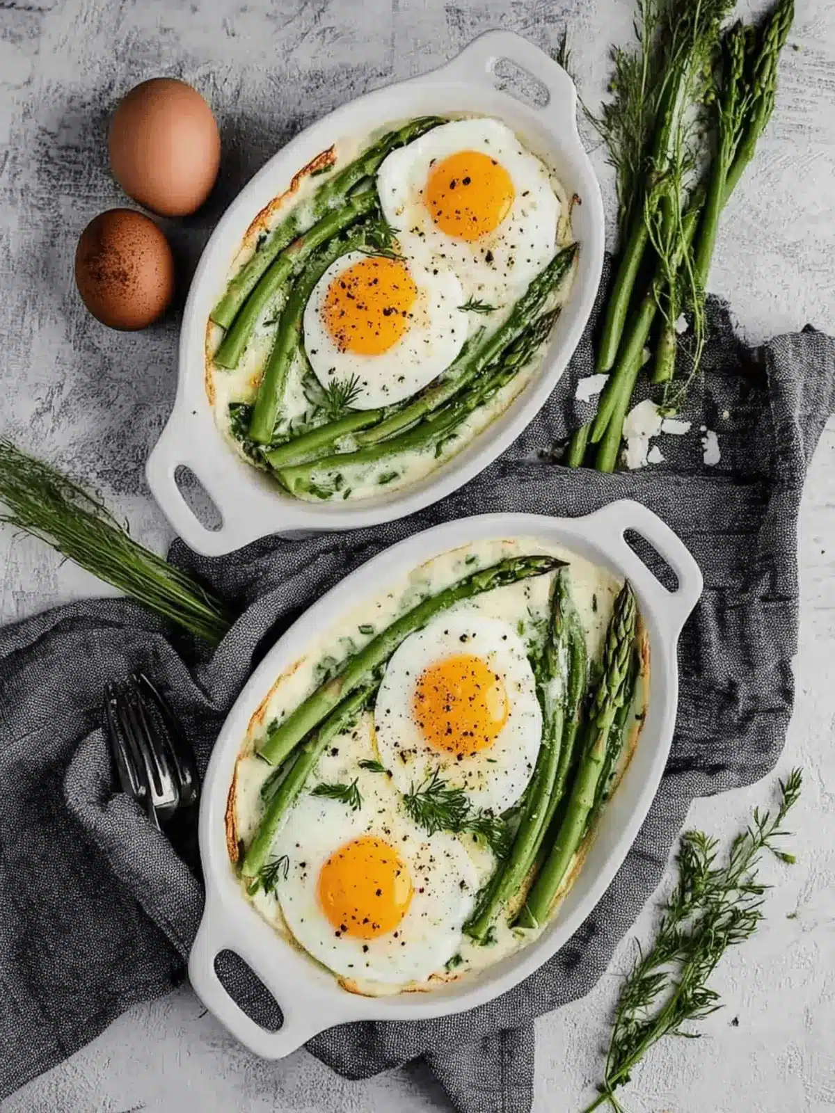 Shirred Eggs with Asparagus