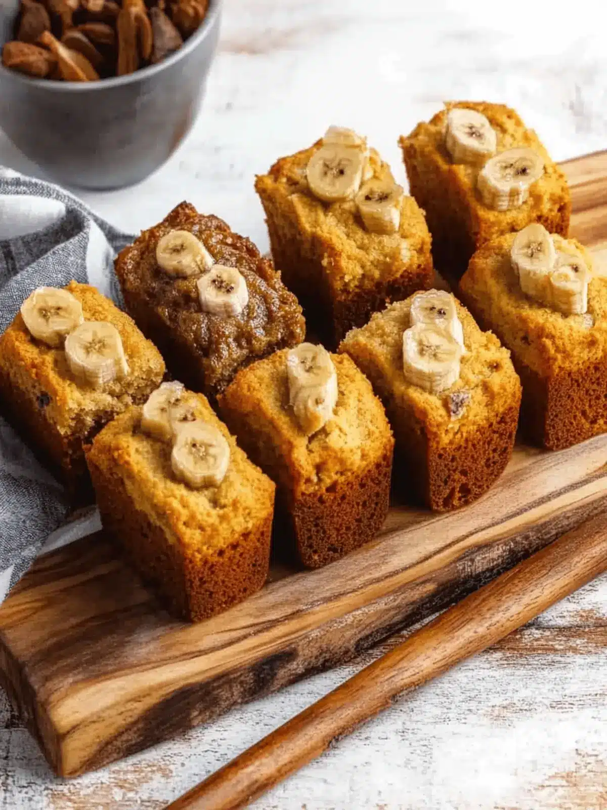 Mini Banana Bread Loaf Cakes