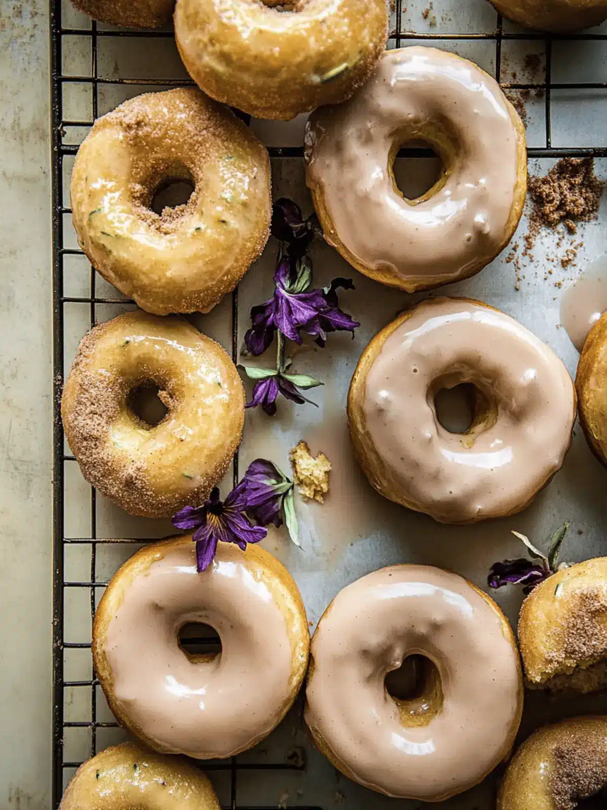 Zucchini Doughnuts with Cinnamon Maple Glaze.